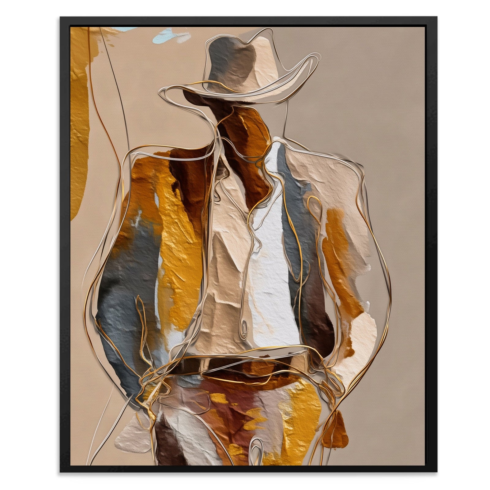 Cowboy Striped Gestural - Luxury Wall Art