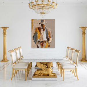 Cowboy Striped Gestural - Luxury Wall Art