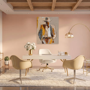 Cowboy Striped Gestural - Luxury Wall Art