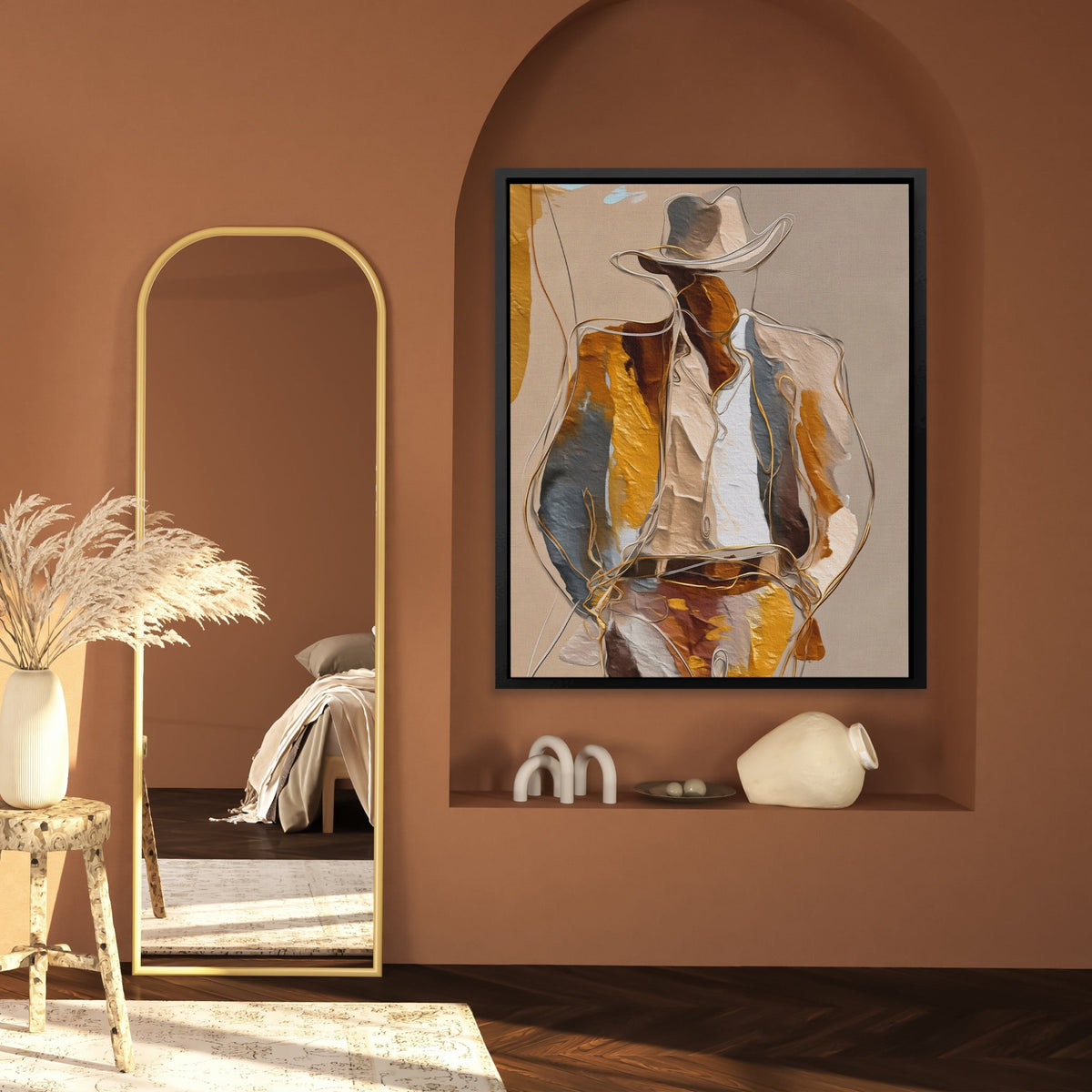 Cowboy Striped Gestural - Luxury Wall Art