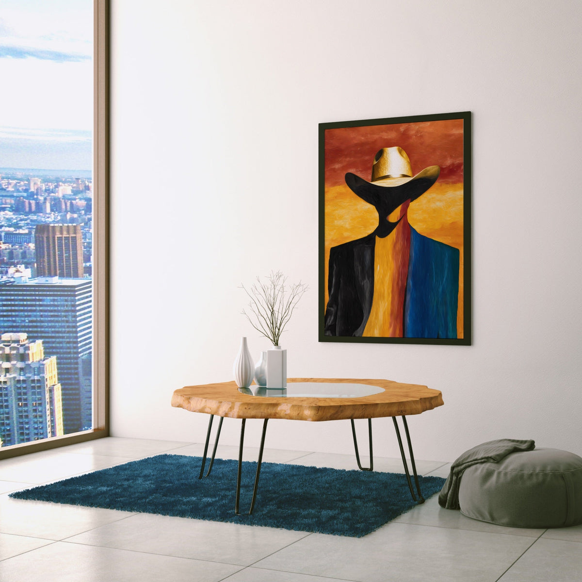 Cowboy Sunset Silhouette - Luxury Wall Art