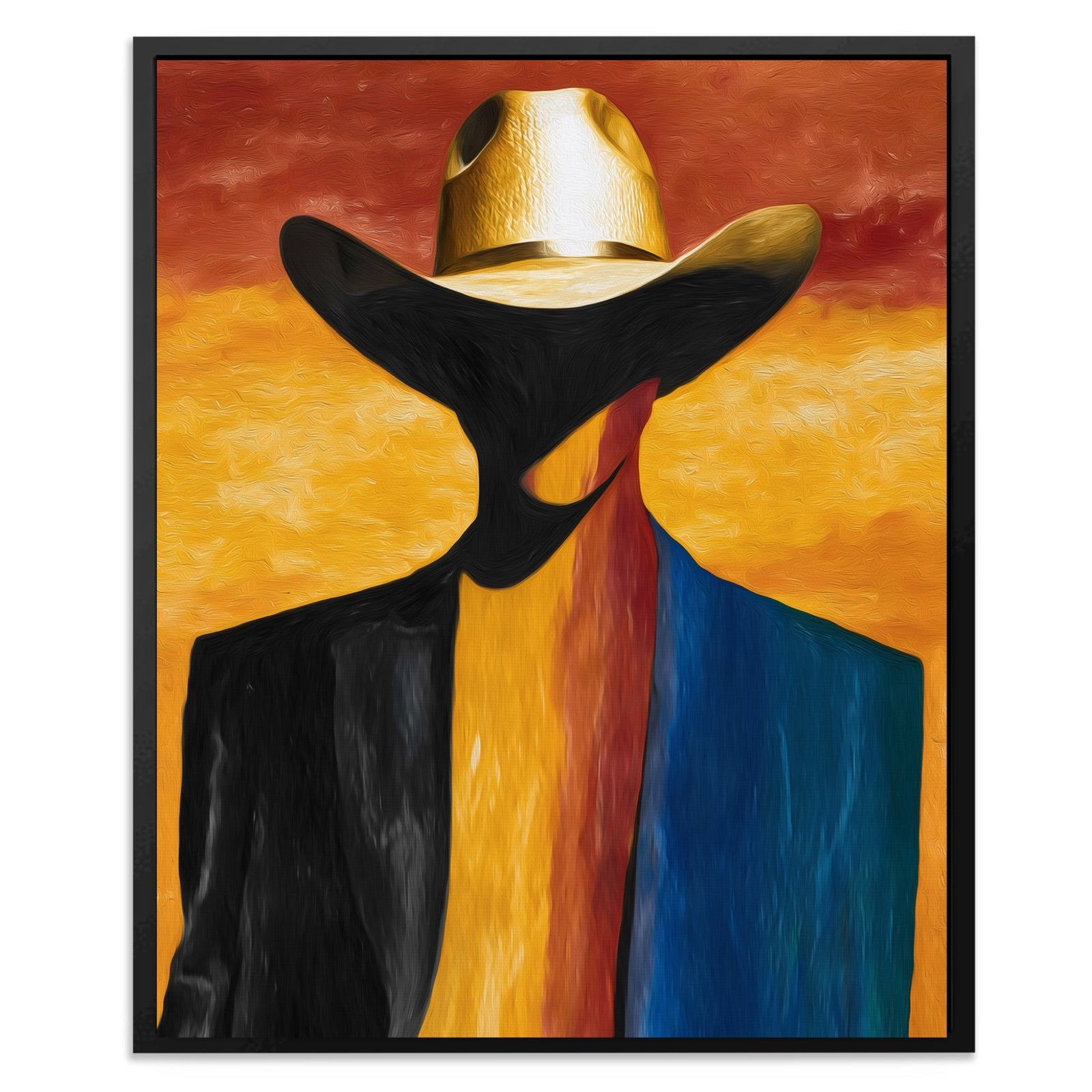 Cowboy Sunset Silhouette - Luxury Wall Art