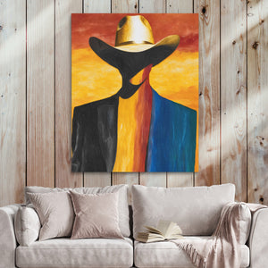 Cowboy Sunset Silhouette - Luxury Wall Art