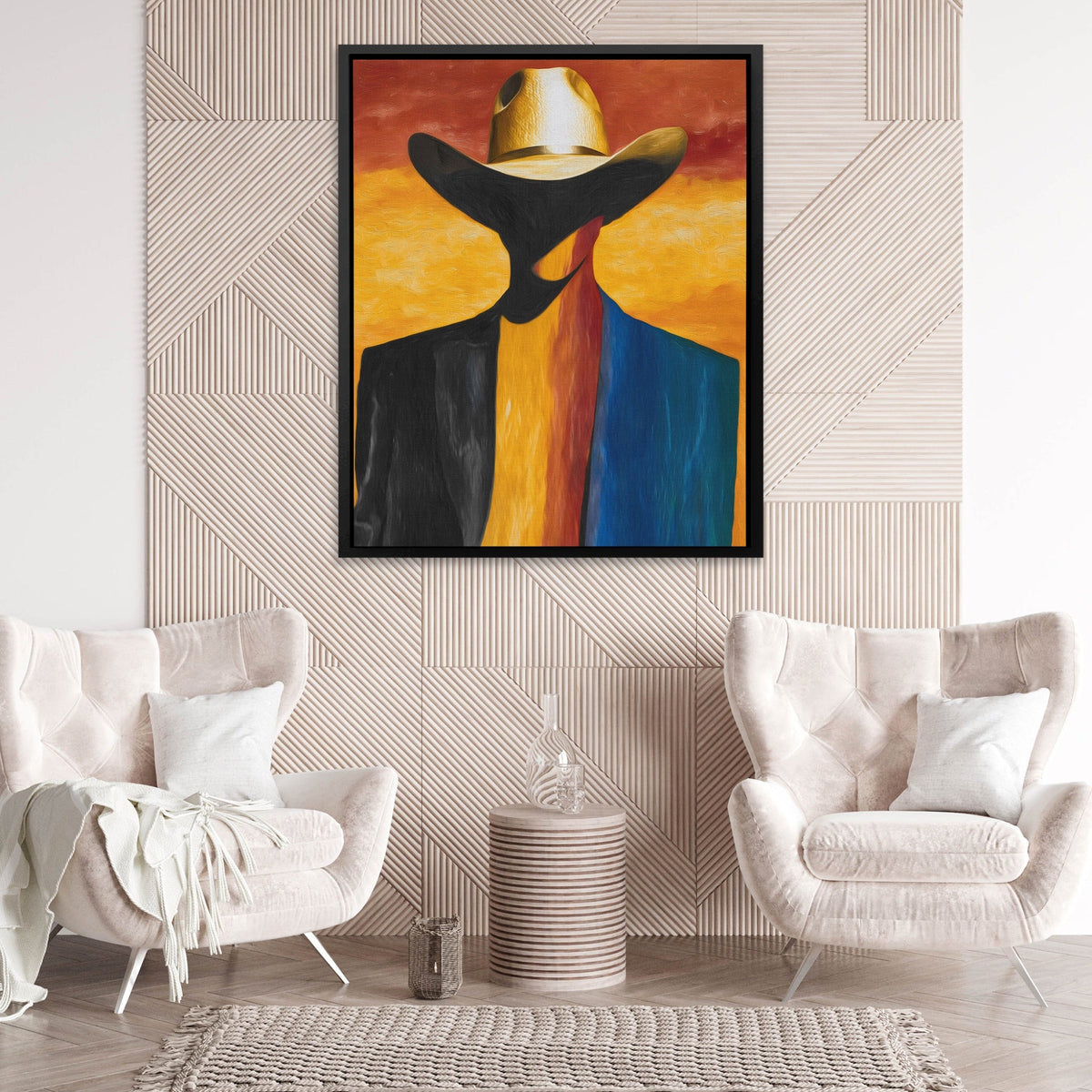 Cowboy Sunset Silhouette - Luxury Wall Art