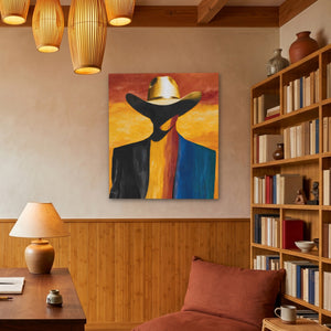 Cowboy Sunset Silhouette - Luxury Wall Art