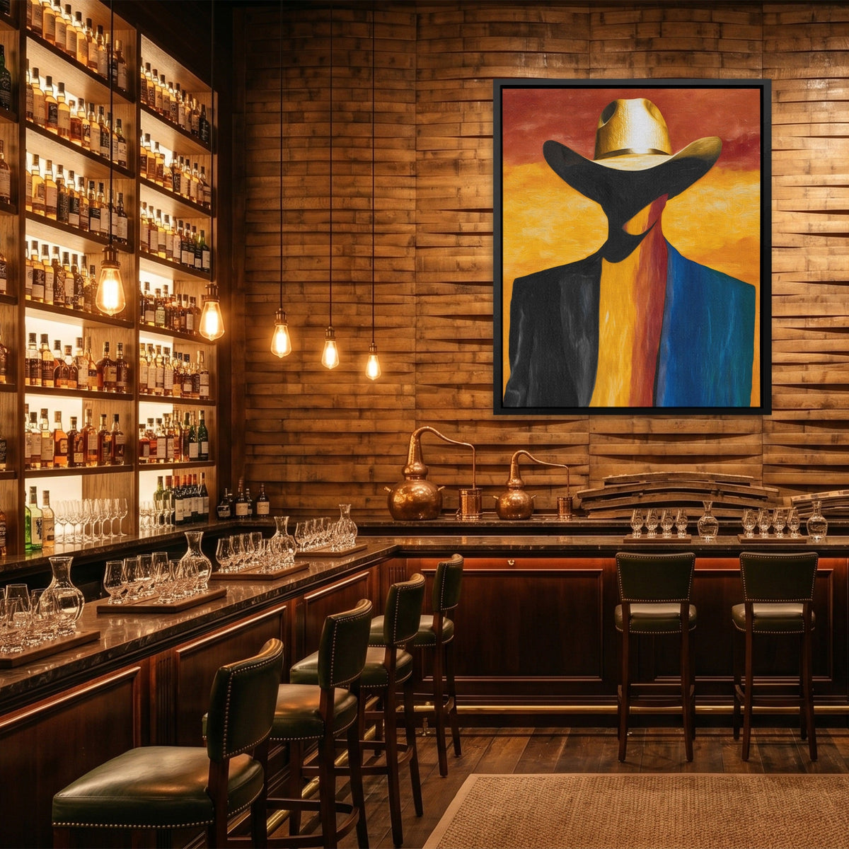 Cowboy Sunset Silhouette - Luxury Wall Art