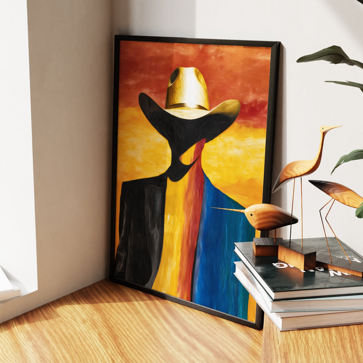 Cowboy Sunset Silhouette - Luxury Wall Art