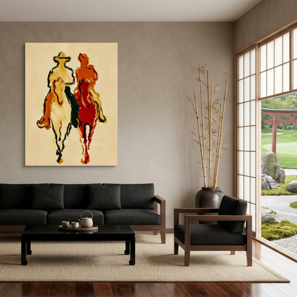 Cowboys Crimson Ride — cowboys crimson ride sq japanese garden 1port flush print