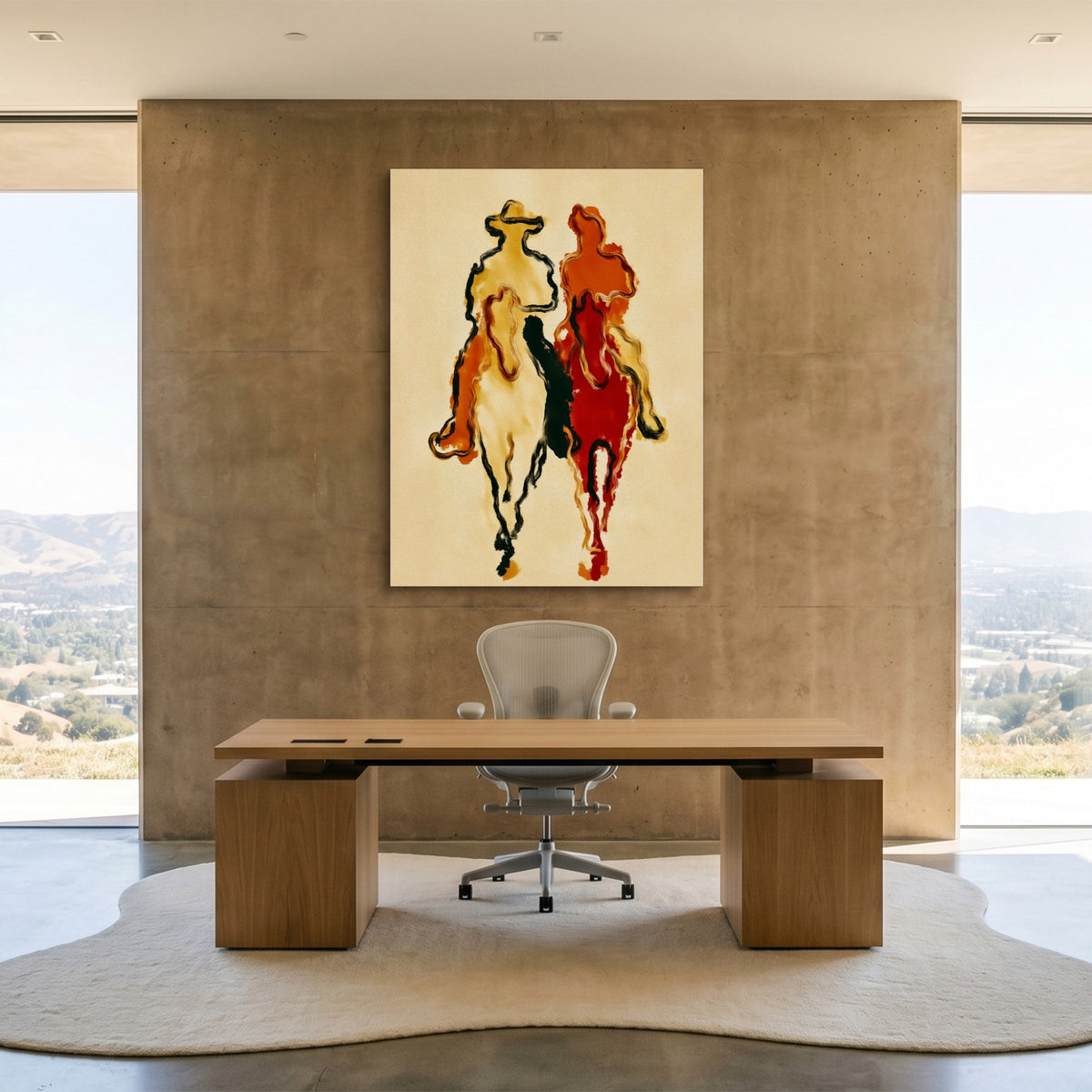 Cowboys Crimson Ride — cowboys crimson ride sq minimalist lux office 1port flush print