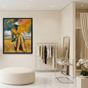 Cowgirl Prairie Gold canvas wall art, room view