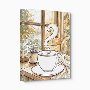 Cozy Window Cup — cozy window cup angled flush print