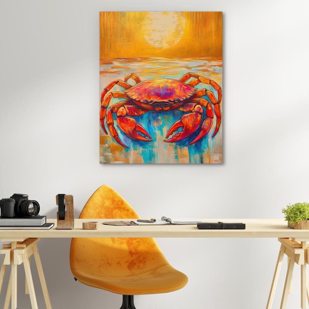 Crab Meets Sun - Luxury Wall Art