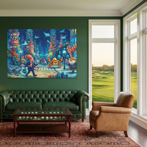 Crabs Morning Traffic — Crabs Morning Traffic Green Golf House Land 110