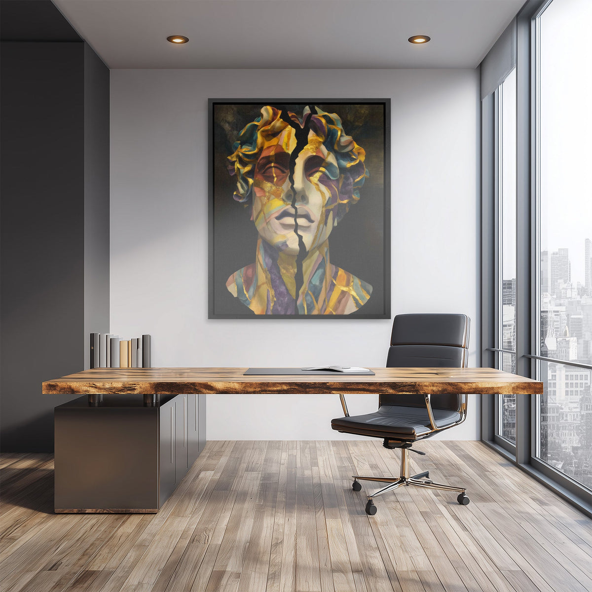 Cracked Golden Bust - Luxury Wall Art