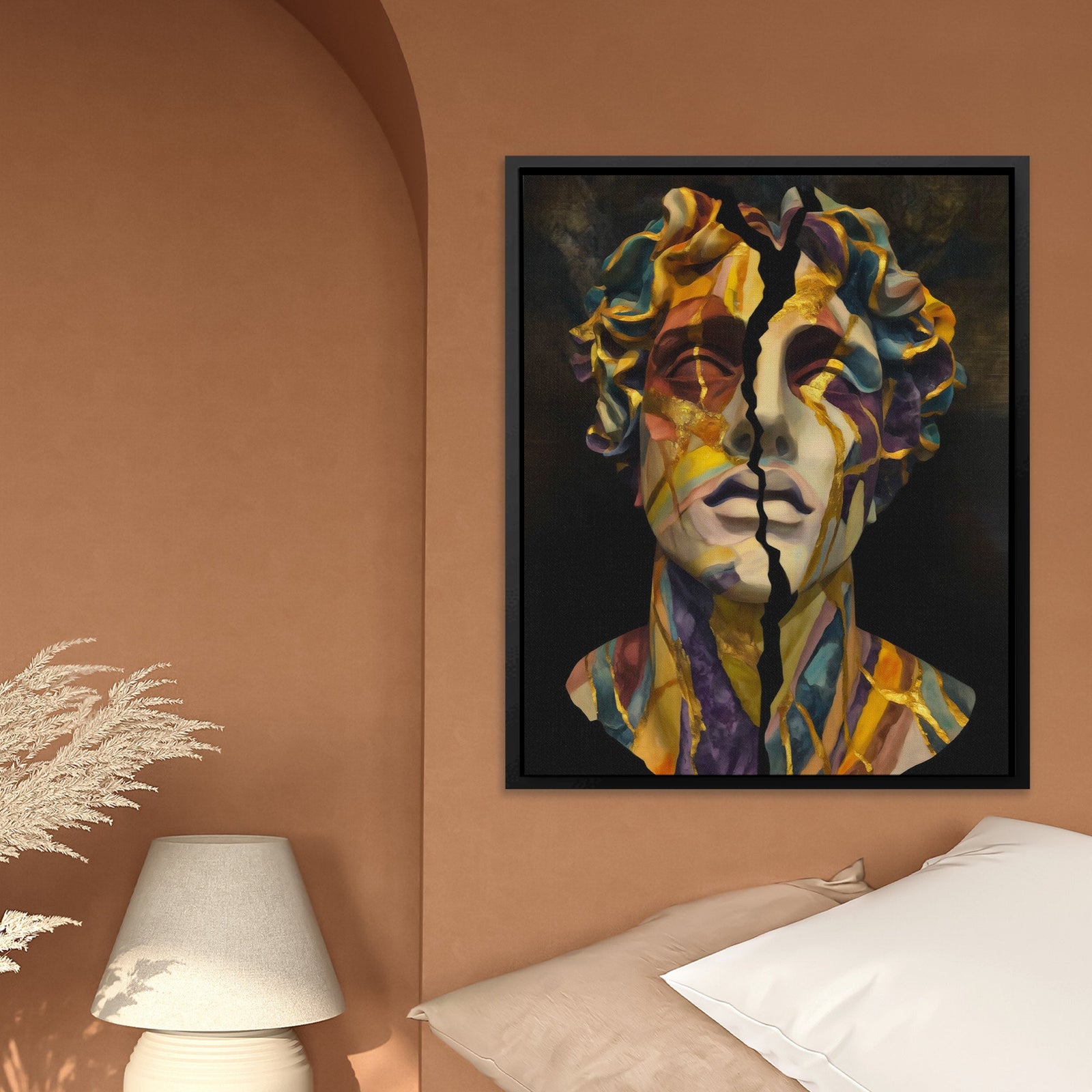 Cracked Golden Bust - Luxury Wall Art