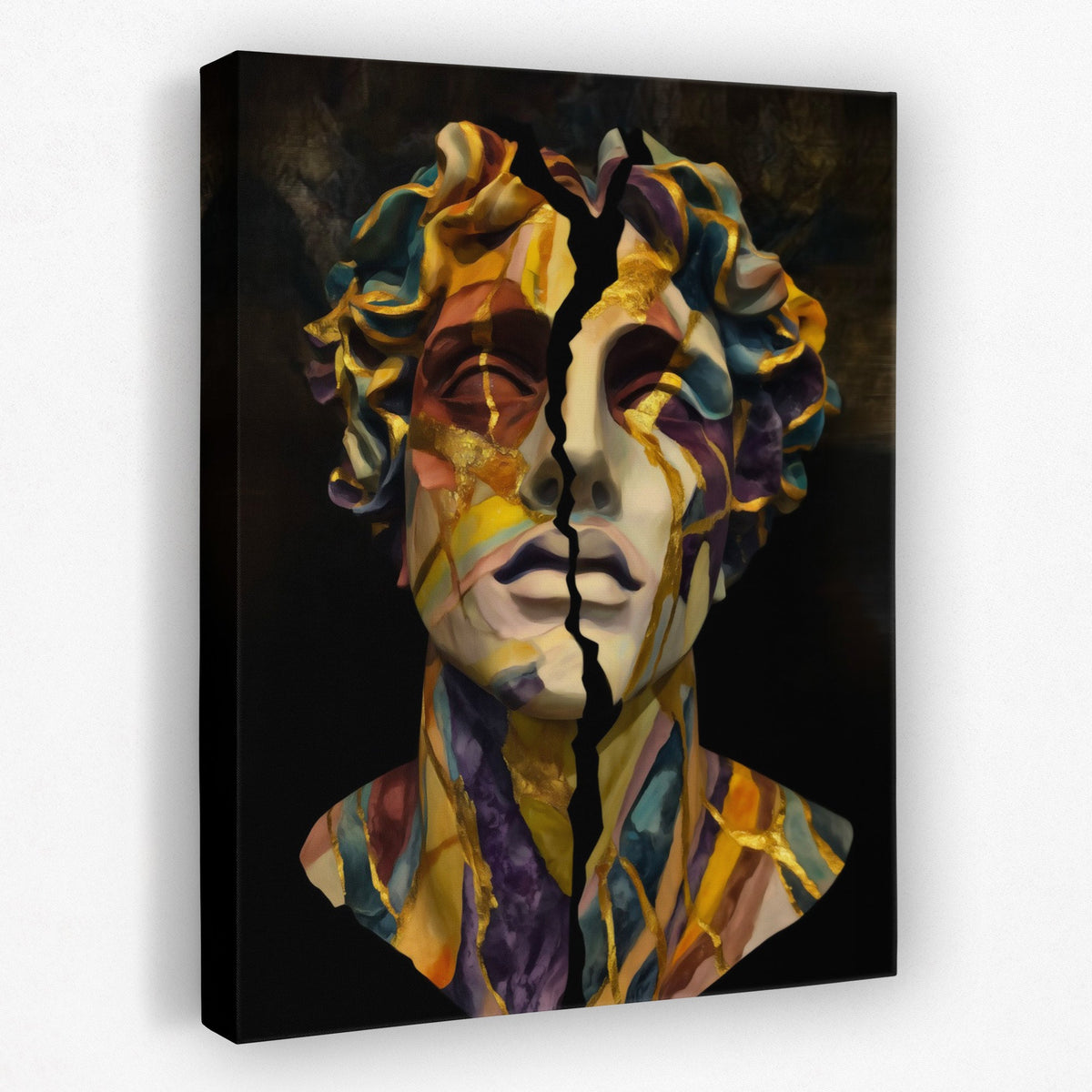 Cracked Golden Bust - Luxury Wall Art