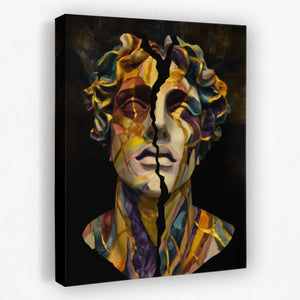 Cracked Golden Bust - Luxury Wall Art