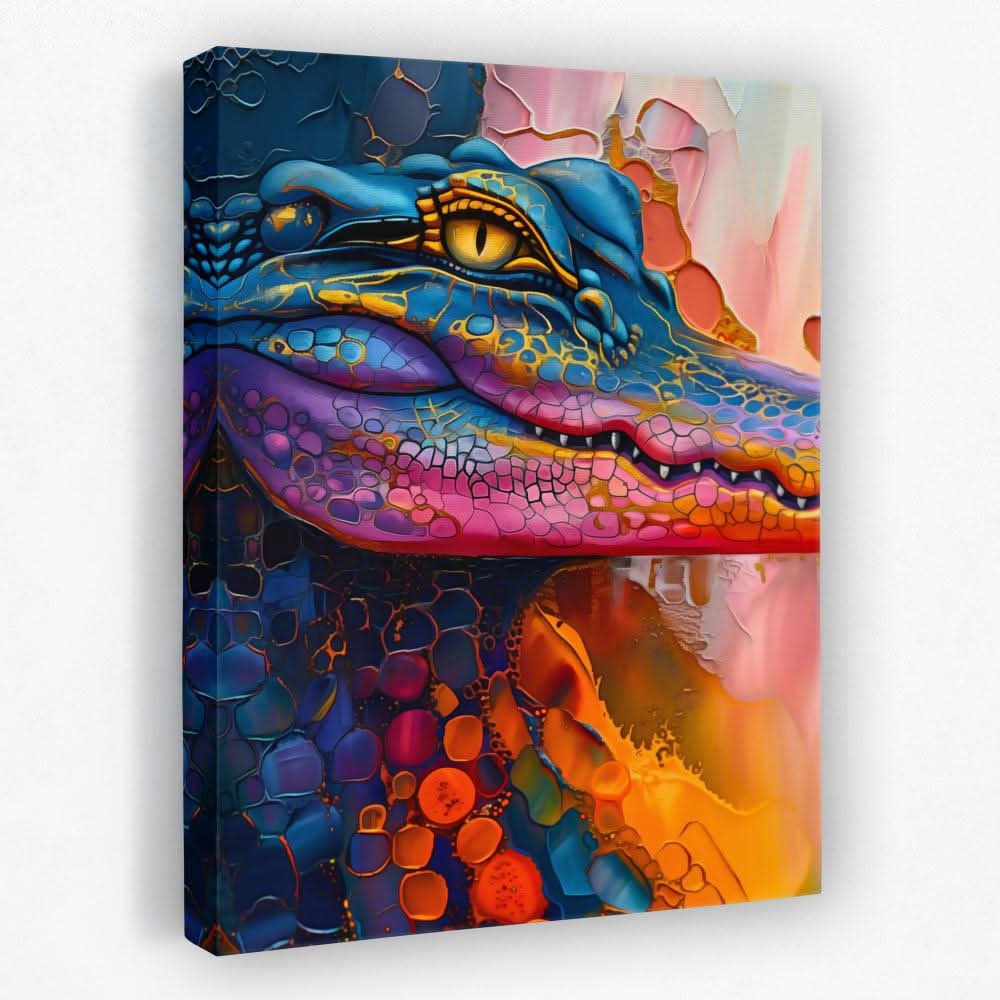 Crafty Crocodile - Alligator Canvas Wall Art
