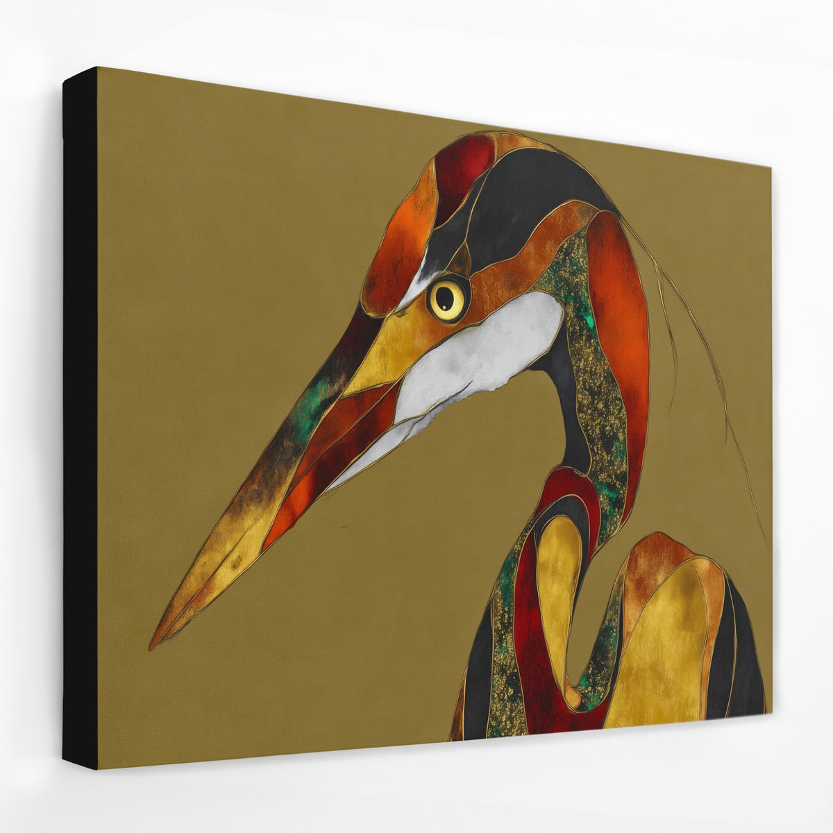 Crane Bronze Geometric — Crane Bronze Geometric Landscape   Side View   Black Wrap 118
