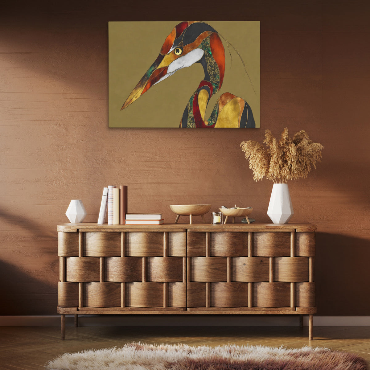 Crane Bronze Geometric — Crane Bronze Geometric Brown Room Clean 64