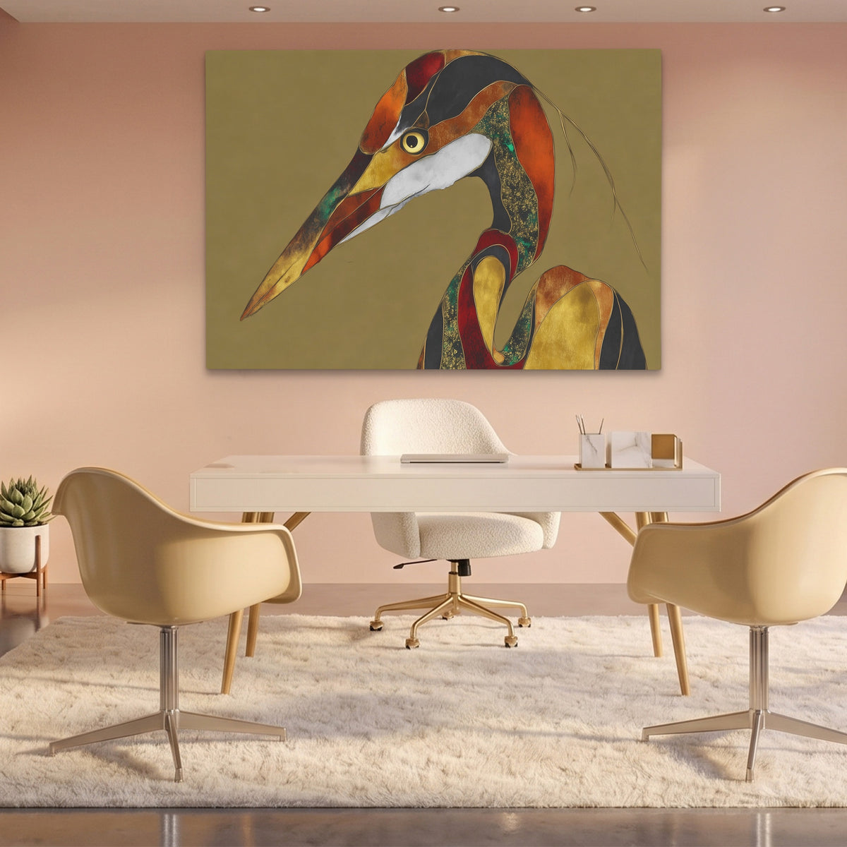 Crane Bronze Geometric — Crane Bronze Geometric Pink Office Land 208