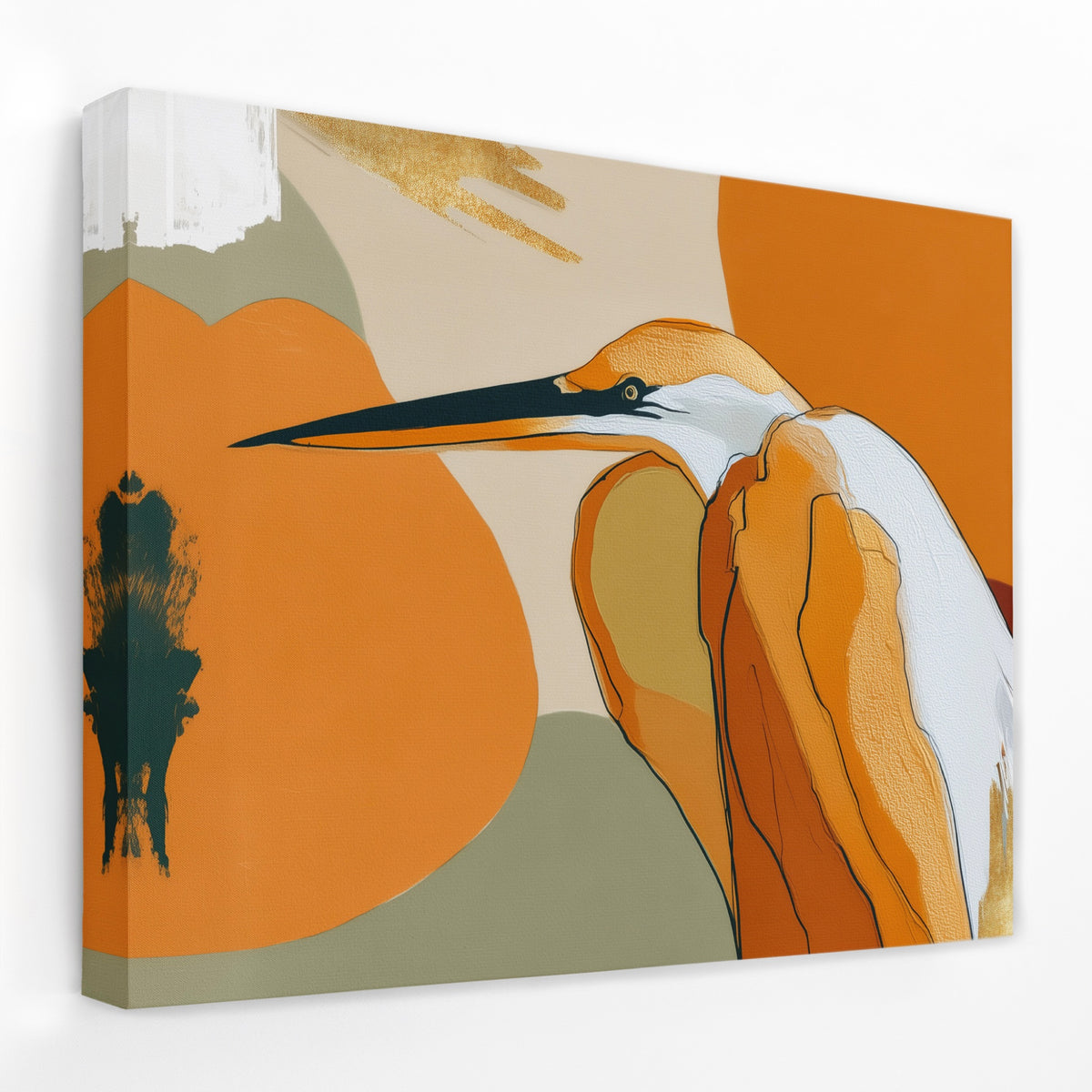Crane Bronze Ochre — Crane Bronze Ochre Landscape   Side View   Mirror Wrap 137