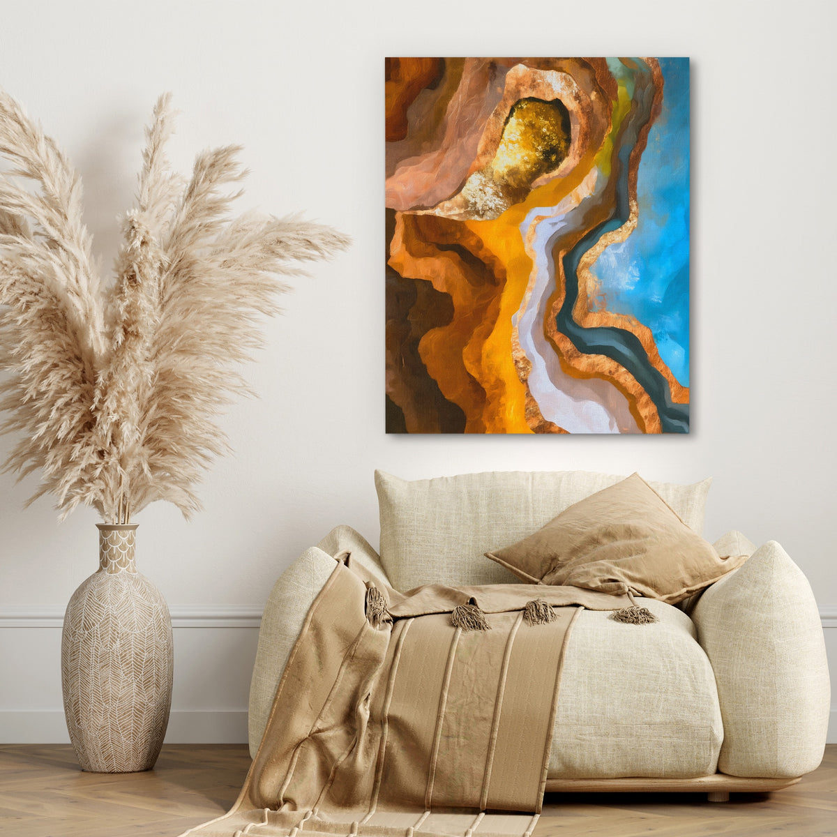Crane Earth Descent — Crane Earth Descent beige couch 307