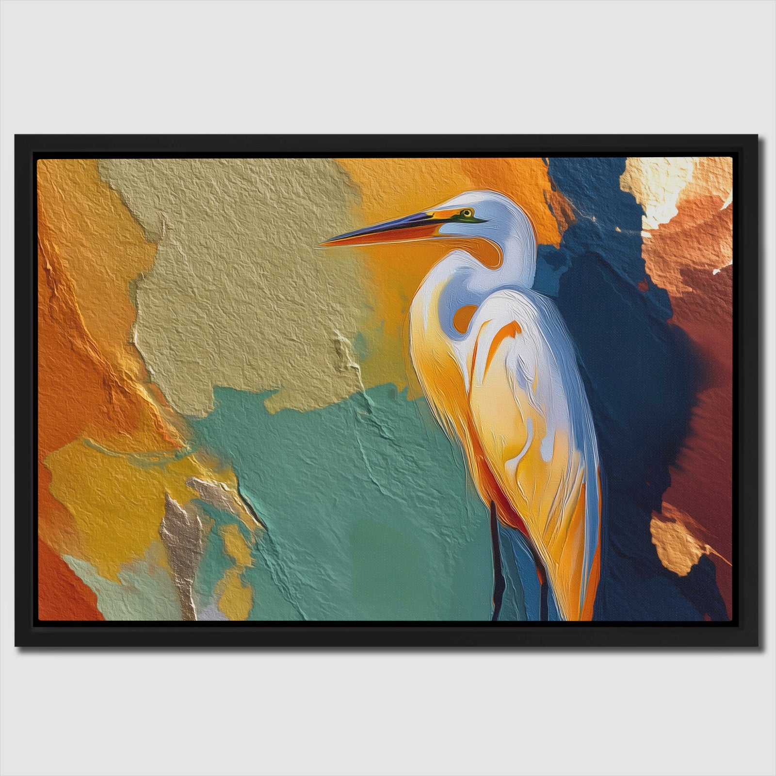 Crane Earthtone Rising canvas wall art