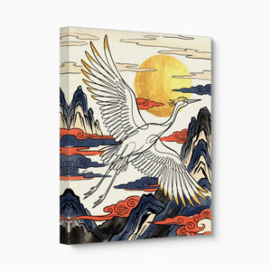 Crane Golden Flight — crane golden flight angled flush print
