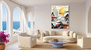 Crane Golden Flight — crane golden flight beachside couch livingroom 1port flush print