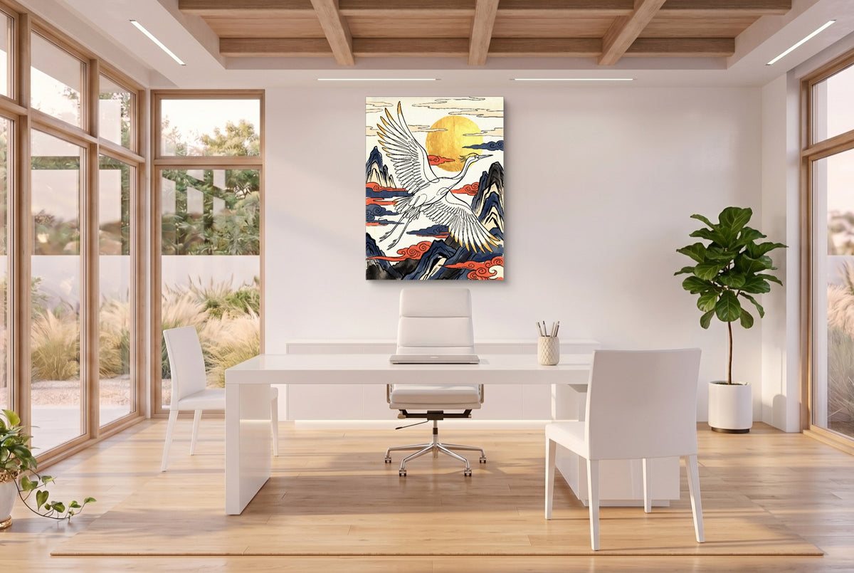 Crane Golden Flight — crane golden flight office space with desk 3 1port flush print