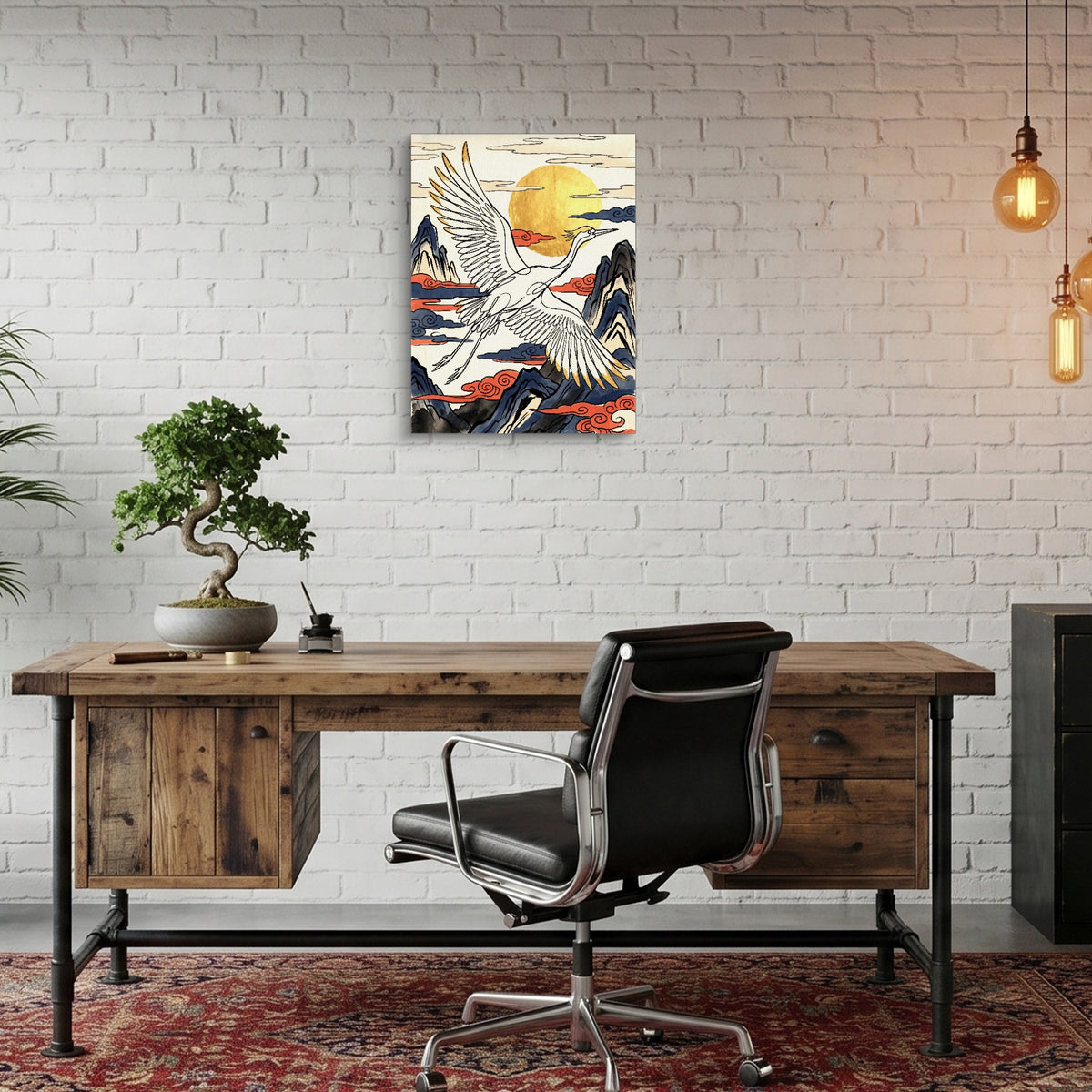 Crane Golden Flight — crane golden flight sq bonsai office 1port flush print