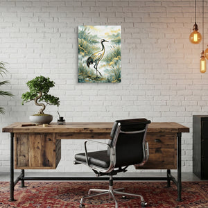 Crane Golden Sunrise — crane golden sunrise sq bonsai office 1port flush print