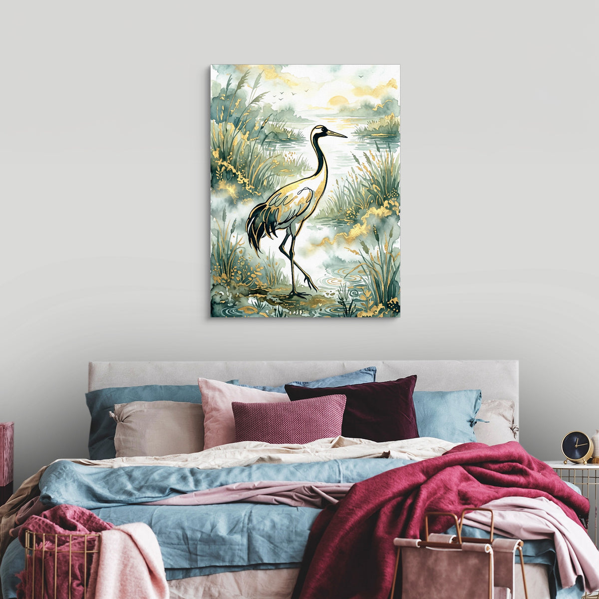 Crane Golden Sunrise — crane golden sunrise sq luxury bedroom 1port flush print