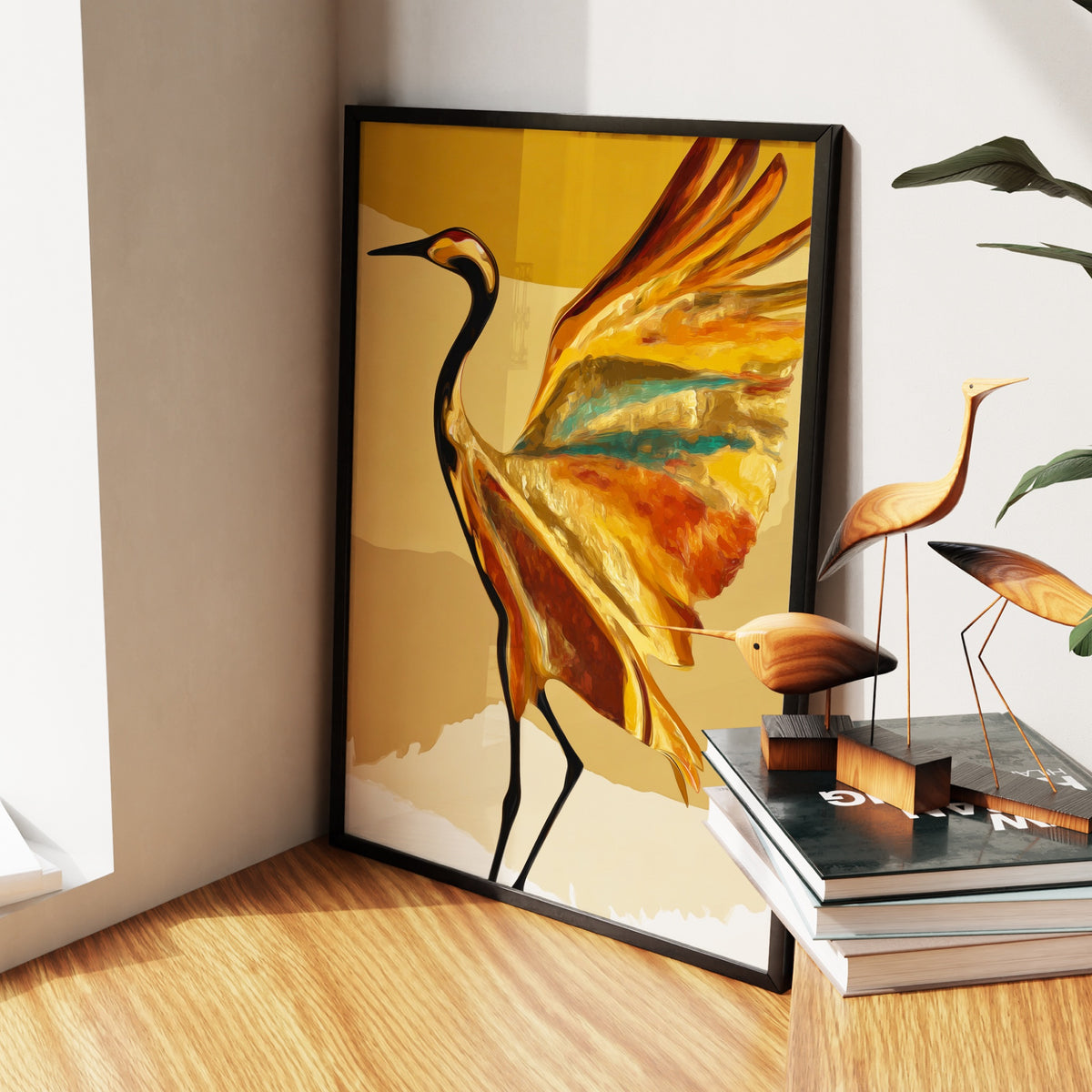 Crane Golden Wings — Crane Golden Wings New   Living Room Wall Apartment Zoom 188
