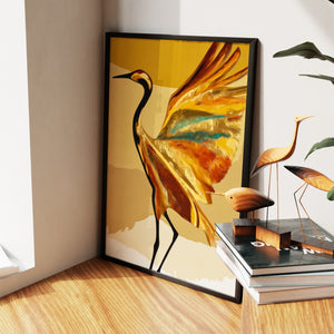 Crane Golden Wings — Crane Golden Wings New   Living Room Wall Apartment Zoom 188