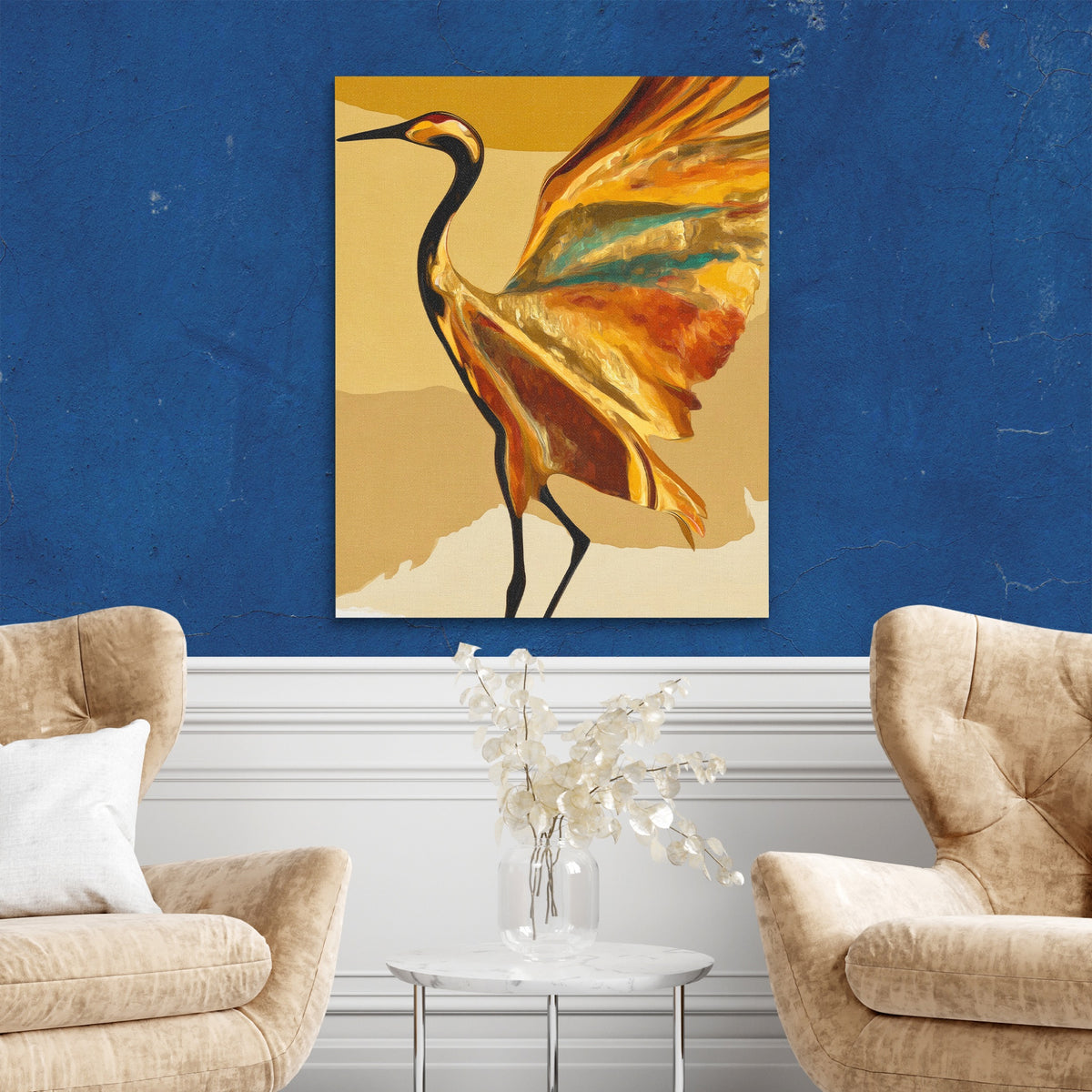 Crane Golden Wings — Crane Golden Wings Two Chairs Blue Walls2 288