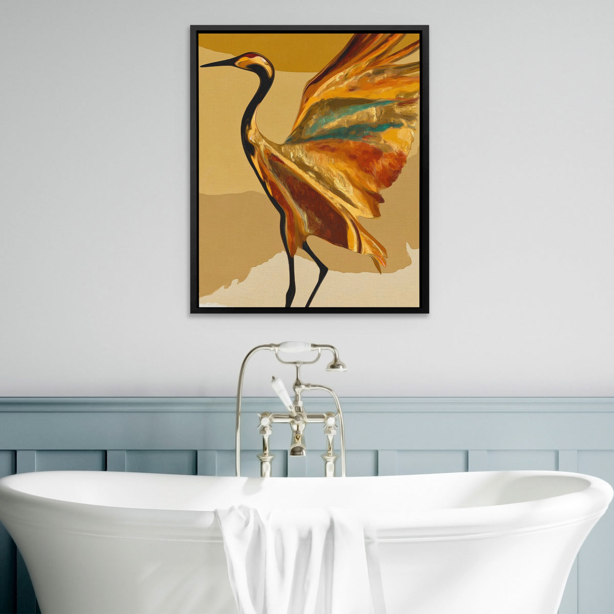 Crane Golden Wings — Crane Golden Wings Bathtub Wall Art 28