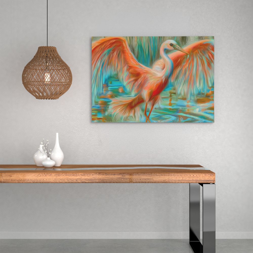 Crane in Vibrant Colors - Luxury Wall Art