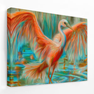 Crane in Vibrant Colors - Luxury Wall Art