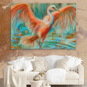 Crane in Vibrant Colors - Luxury Wall Art