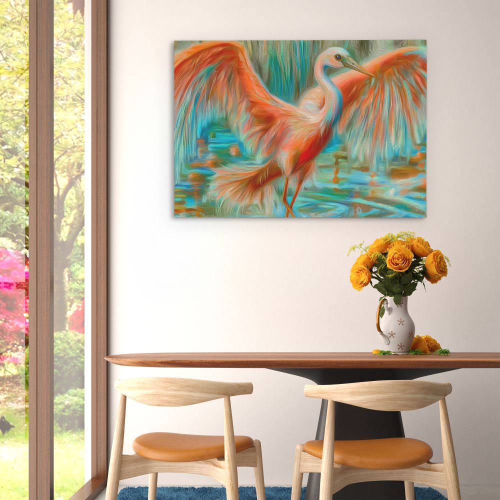 Crane in Vibrant Colors - Luxury Wall Art