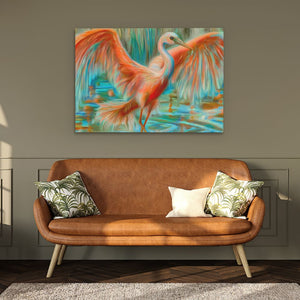 Crane in Vibrant Colors - Luxury Wall Art