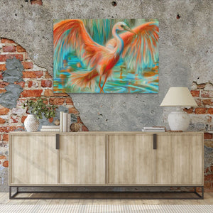 Crane in Vibrant Colors - Luxury Wall Art