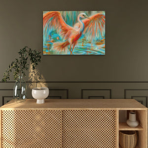 Crane in Vibrant Colors - Luxury Wall Art