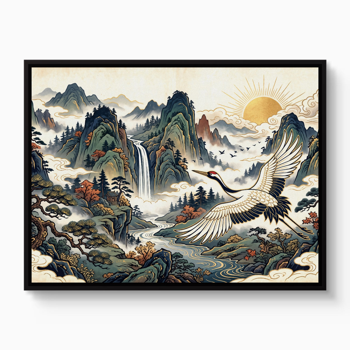 Crane Mountain Sunrise — crane mountain sunrise white studio framed black