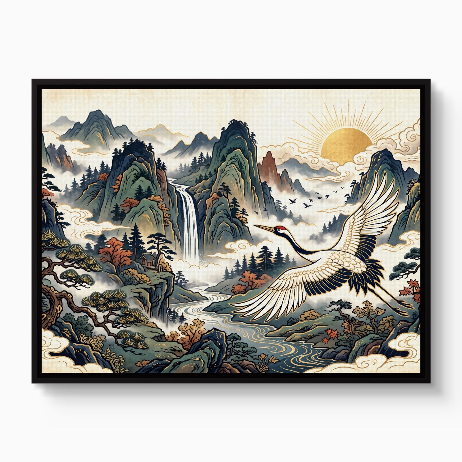Crane Mountain Sunrise — crane mountain sunrise white studio framed black