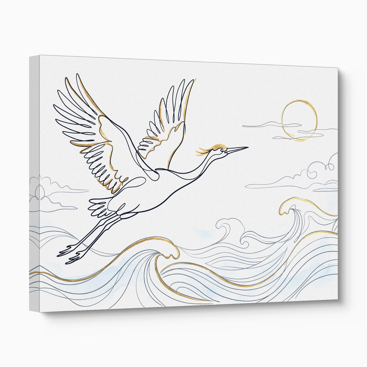 Crane Ocean Journey — crane ocean journey angled flush print