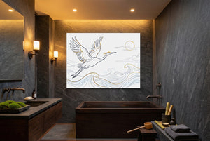 Crane Ocean Journey — crane ocean journey luxury bathroom interior 1land flush print