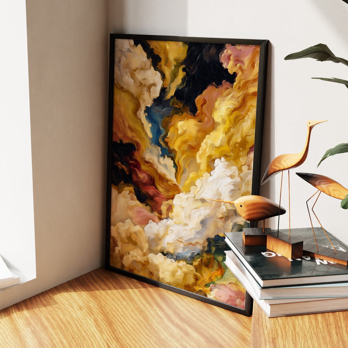 Crane Sumi-e — Crane Sumi e New   Living Room Wall Apartment Zoom 191
